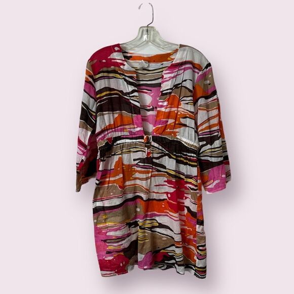 TRINA TURK Swimwear Coverup Beach Wear Swim Tunic Dress Large - Picture 1 of 8